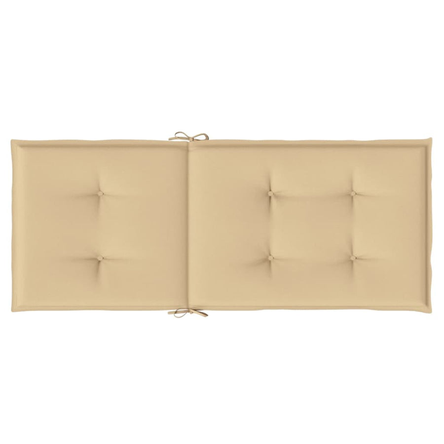 Stoelkussens 4 st hoge rug 120x50x4 cm stof gemêleerd beige