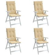 Stoelkussens 4 st hoge rug 120x50x4 cm gemêleerd beige