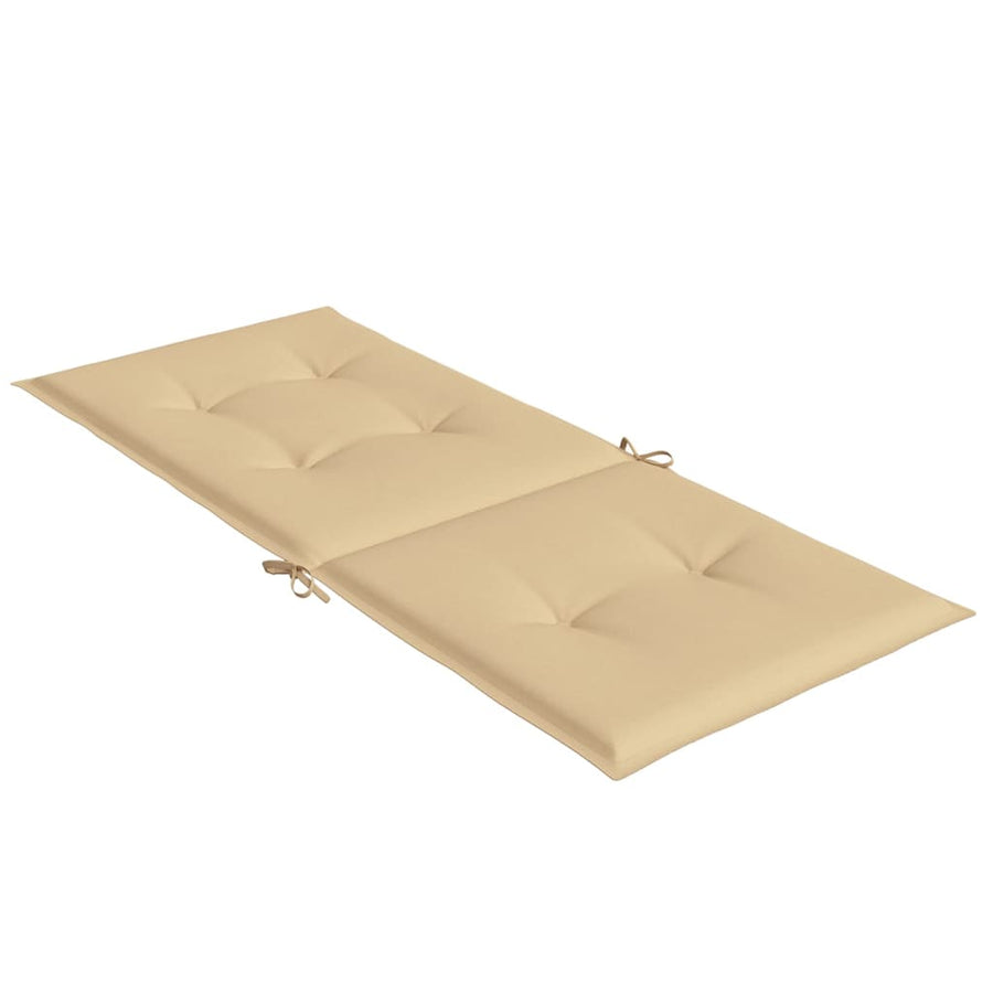 Stoelkussens 6 st hoge rug 120x50x4 cm stof gemêleerd beige