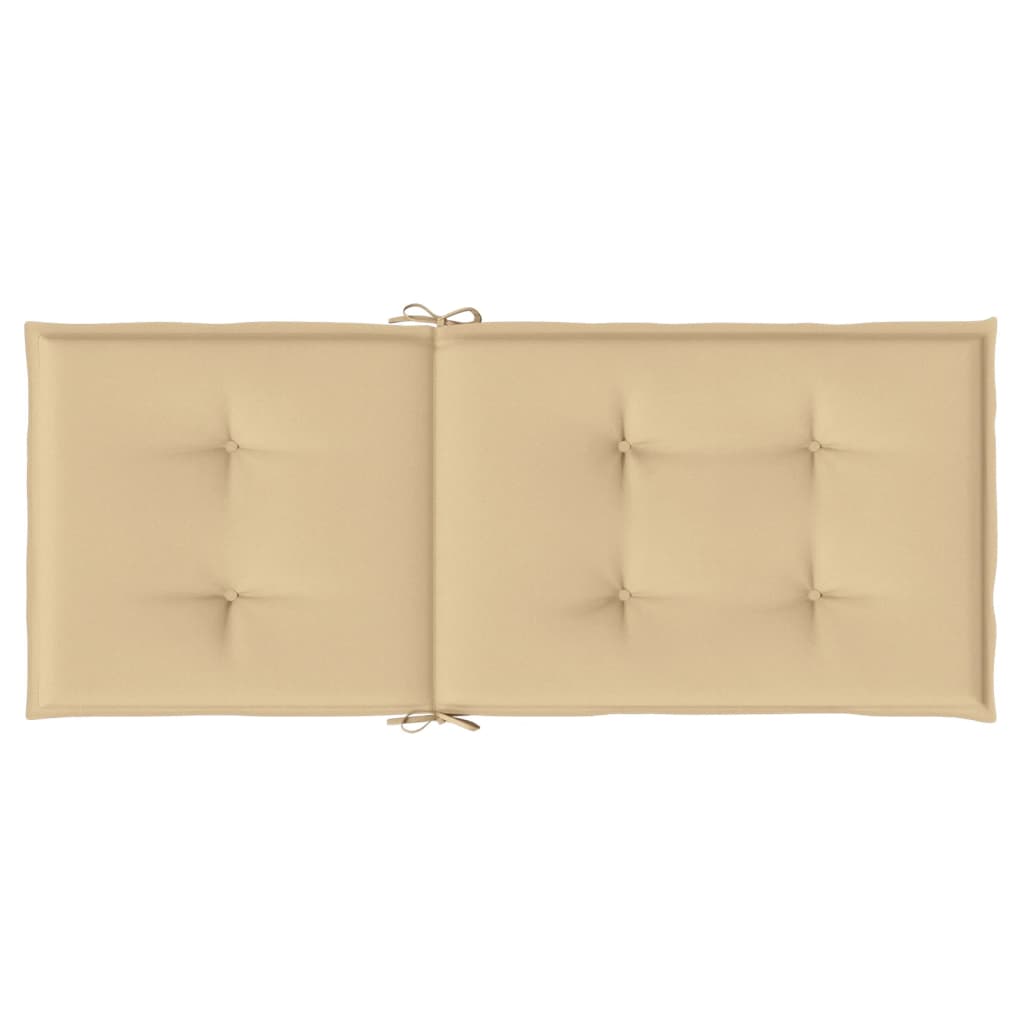 Stoelkussens 6 st hoge rug 120x50x4 cm stof gemêleerd beige