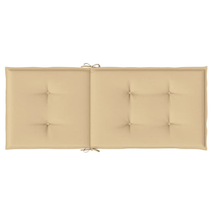 Stoelkussens 6 st hoge rug 120x50x4 cm stof gemêleerd beige