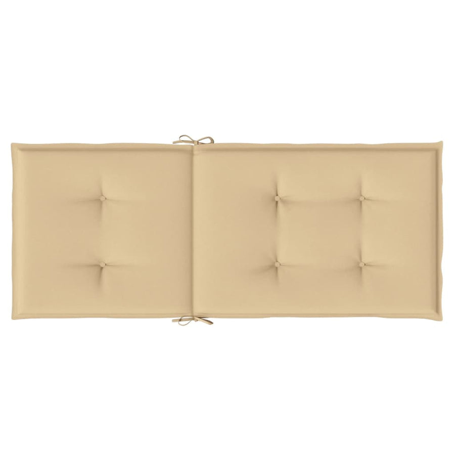 Stoelkussens 6 st hoge rug 120x50x4 cm stof gemêleerd beige