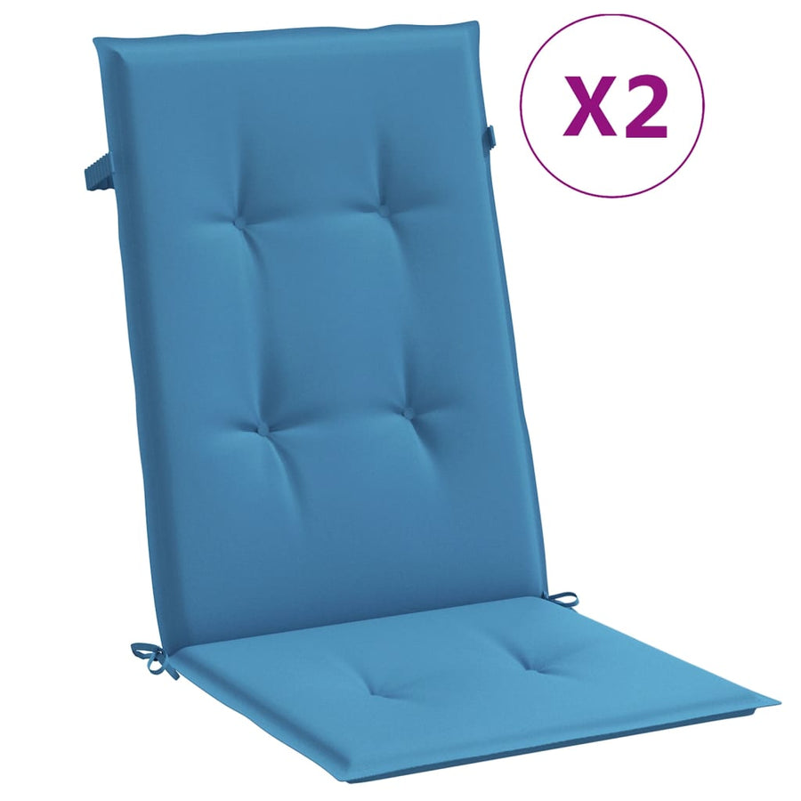 Stoelkussens Hoge Rug Stof Gemêleerd Blauw 2
