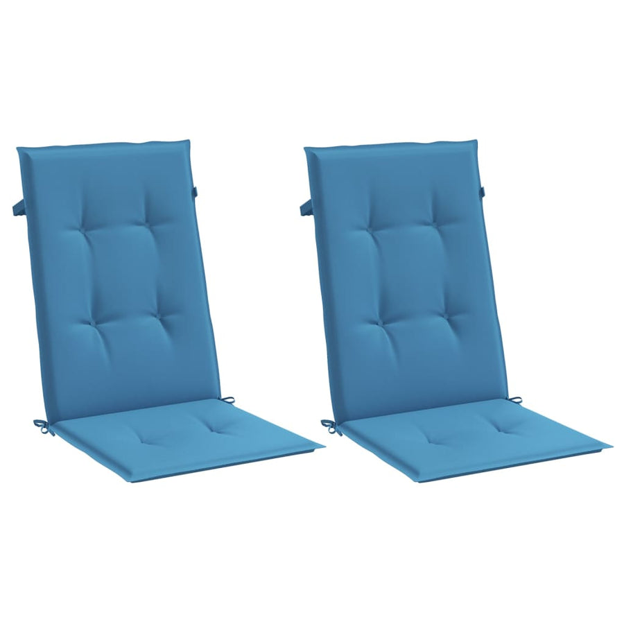 Stoelkussens Hoge Rug Stof Gemêleerd Blauw 2