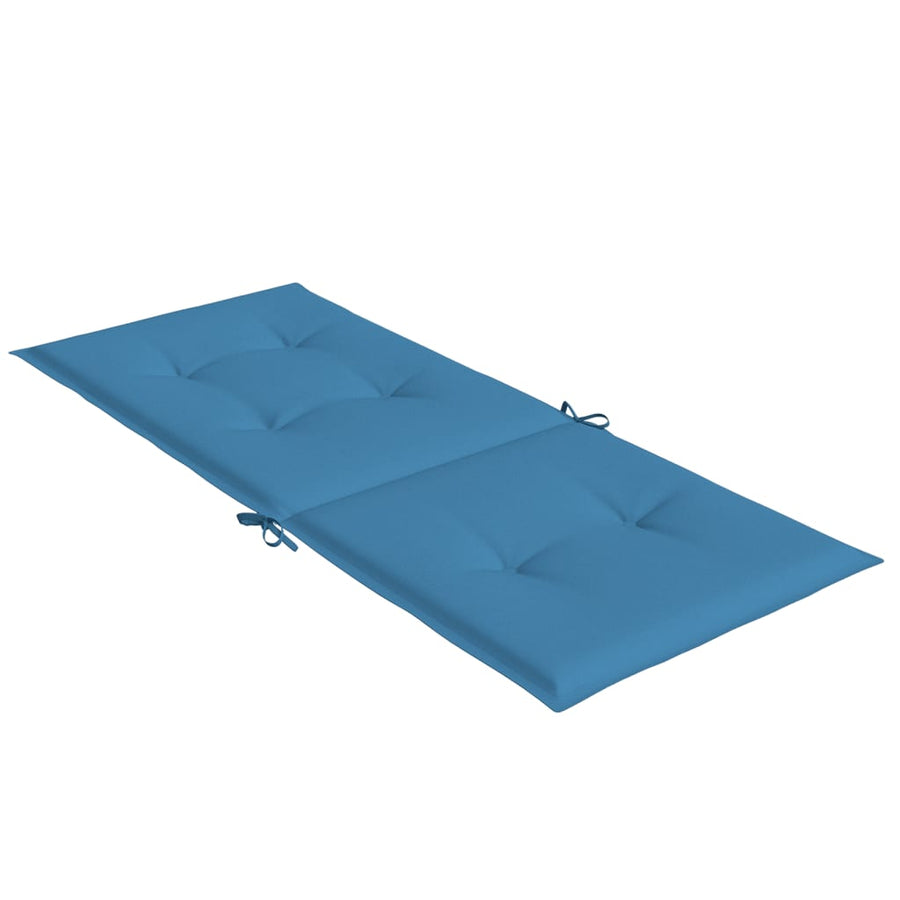 Stoelkussens 6 st hoge rug 120x50x4 cm stof gemêleerd blauw