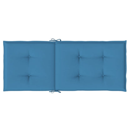 Stoelkussens 6 st hoge rug 120x50x4 cm stof gemêleerd blauw