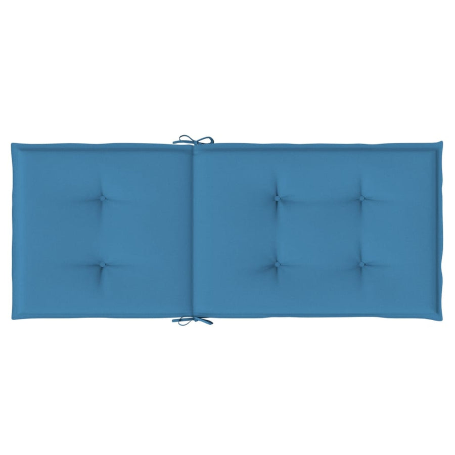 Stoelkussens 6 st hoge rug 120x50x4 cm stof gemêleerd blauw
