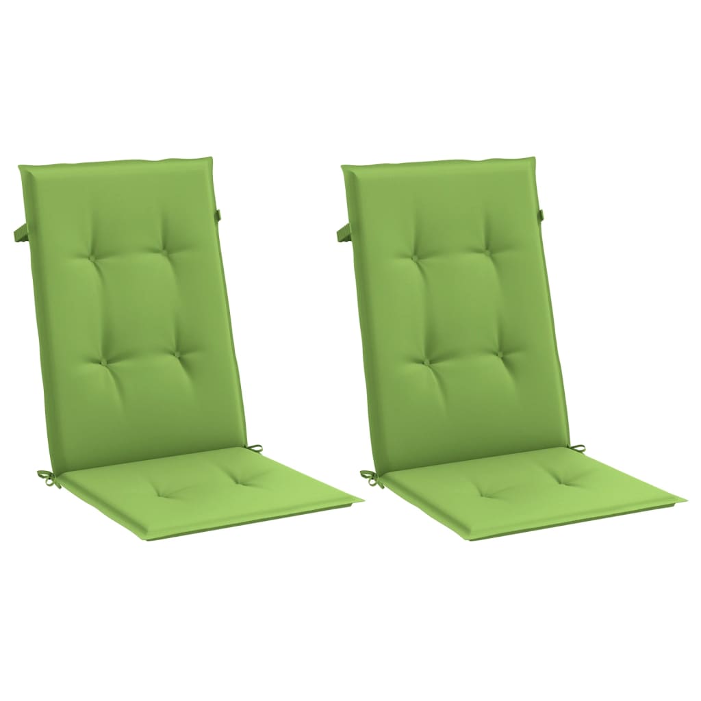 Stoelkussens 2 st hoge rug 120x50x4 cm stof gemêleerd groen