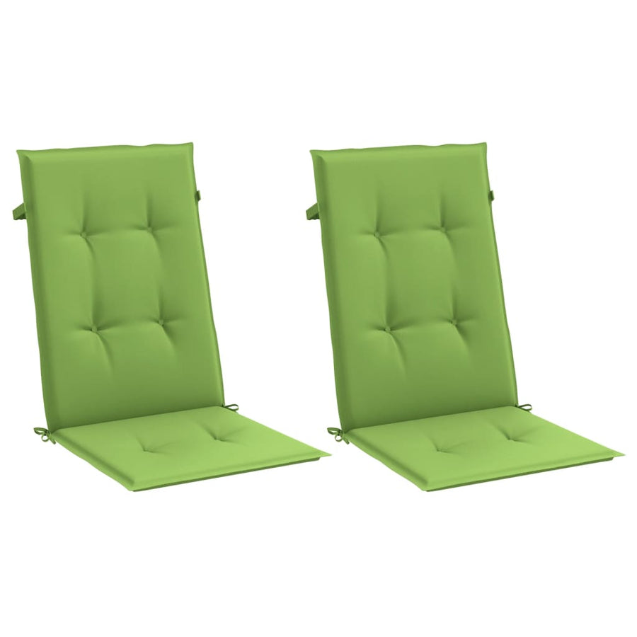Stoelkussens 2 st hoge rug 120x50x4 cm stof gemêleerd groen