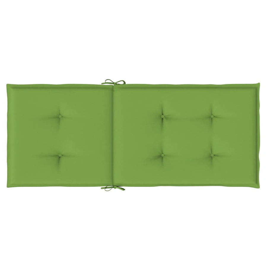 Stoelkussens 2 st hoge rug 120x50x4 cm stof gemêleerd groen