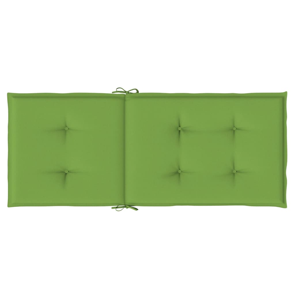 Stoelkussens 4 st hoge rug 120x50x4 cm stof gemêleerd groen