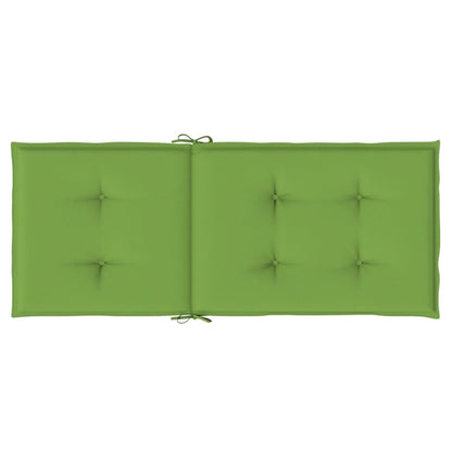 Stoelkussens 4 st hoge rug 120x50x4 cm stof gemêleerd groen