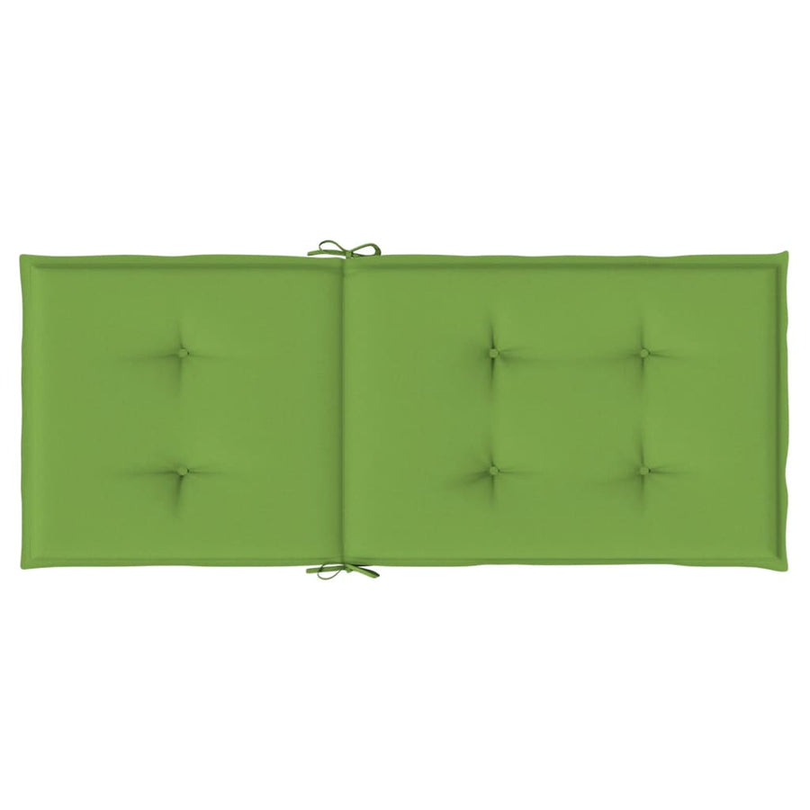 Stoelkussens 4 st hoge rug 120x50x4 cm stof gemêleerd groen