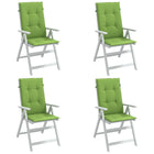 Stoelkussens 4 st hoge rug 120x50x4 cm groen