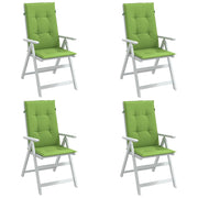Stoelkussens 4 st hoge rug 120x50x4 cm groen
