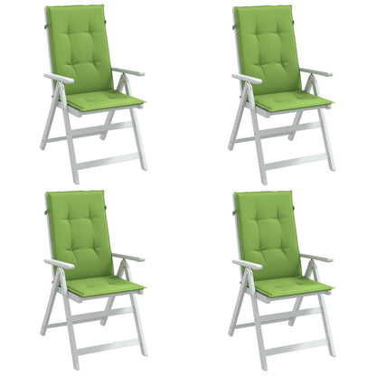 Stoelkussens 4 st hoge rug 120x50x4 cm stof gemêleerd groen