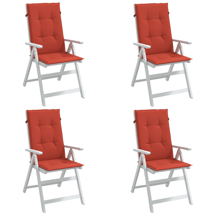Stoelkussens Hoge Rug Stof Gemêleerd Rood 4