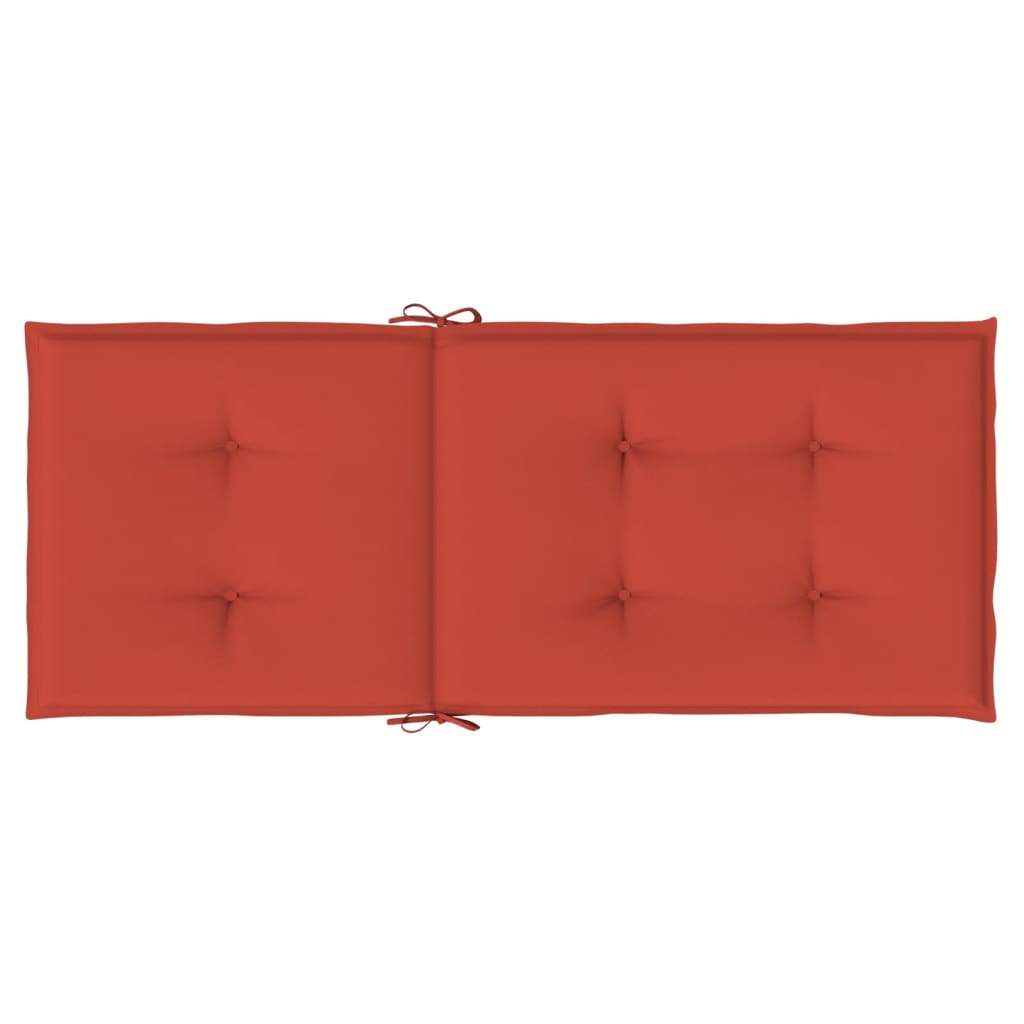Stoelkussens 6 st hoge rug 120x50x4 cm stof gemêleerd rood