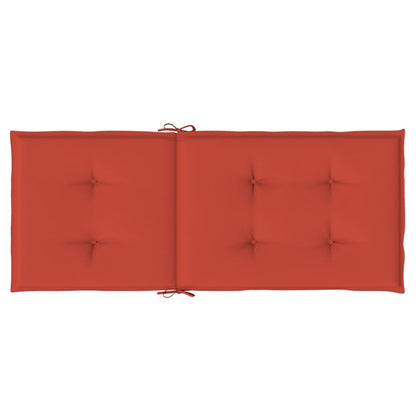 Stoelkussens 6 st hoge rug 120x50x4 cm stof gemêleerd rood