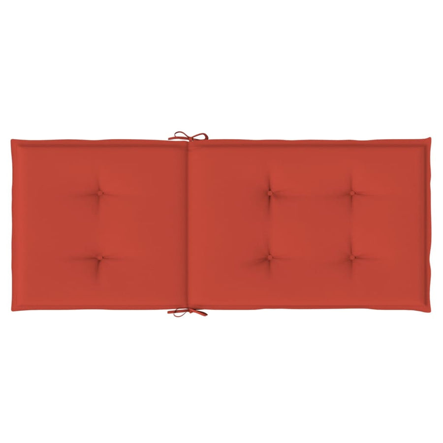 Stoelkussens 6 st hoge rug 120x50x4 cm stof gemêleerd rood