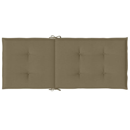 Stoelkussens 2 st hoge rug 120x50x4 cm stof gemêleerd taupe
