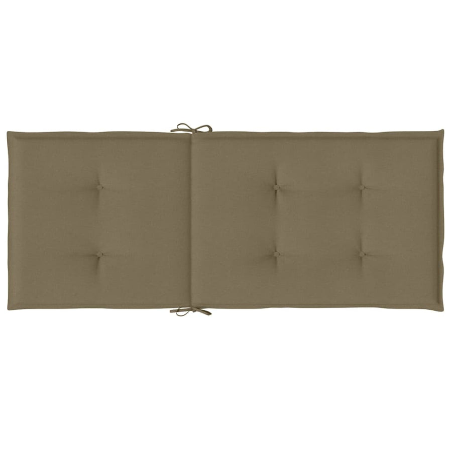 Stoelkussens 2 st hoge rug 120x50x4 cm stof gemêleerd taupe