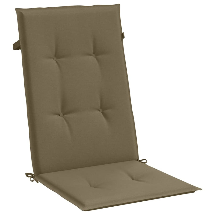 Stoelkussens 4 st hoge rug 120x50x4 cm stof gemêleerd taupe
