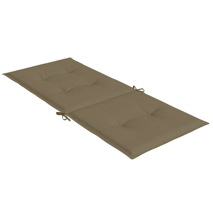 Stoelkussens 4 st hoge rug 120x50x4 cm stof gemêleerd taupe