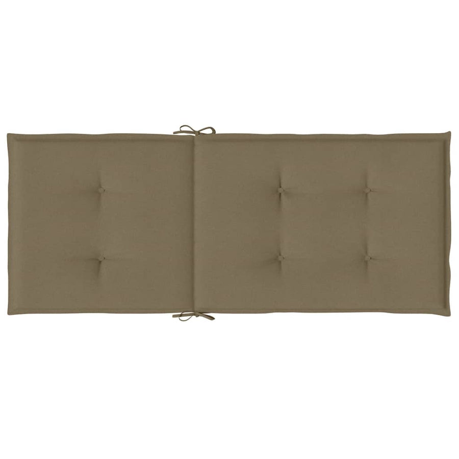 Stoelkussens 4 st hoge rug 120x50x4 cm stof gemêleerd taupe