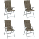 Stoelkussens 4 st hoge rug 120x50x4 cm gemêleerd taupe