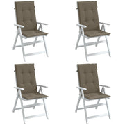 Stoelkussens 4 st hoge rug 120x50x4 cm gemêleerd taupe
