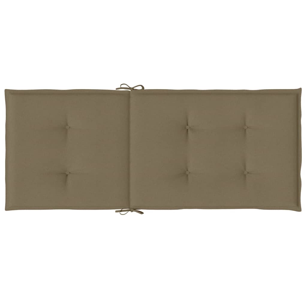 Stoelkussens 6 st hoge rug 120x50x4 cm stof gemêleerd taupe