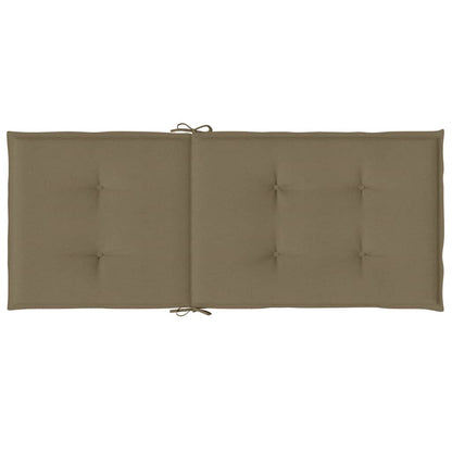 Stoelkussens 6 st hoge rug 120x50x4 cm stof gemêleerd taupe