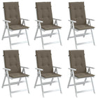 Stoelkussens 6 st hoge rug 120x50x4 cm gemêleerd taupe