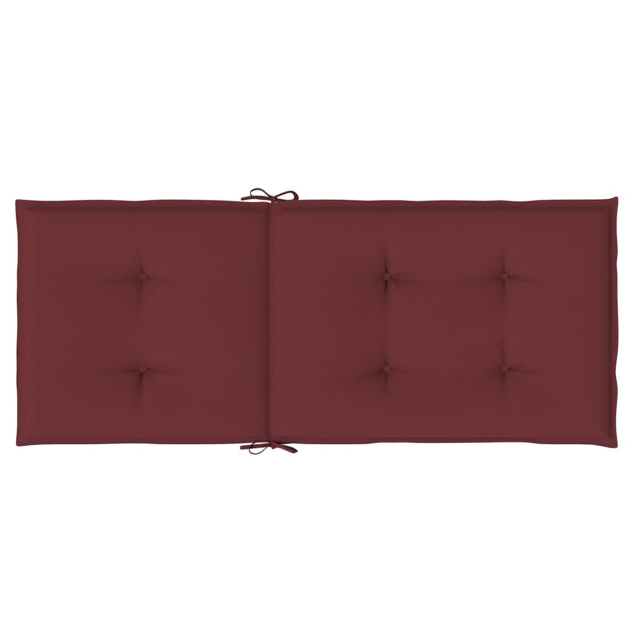 Stoelkussens 6 st hoge rug 120x50x4 cm stof gemêleerd wijnrood
