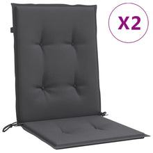 Stoelkussens 2 st lage rug 100x50x4 cm stof gemêleerd antraciet