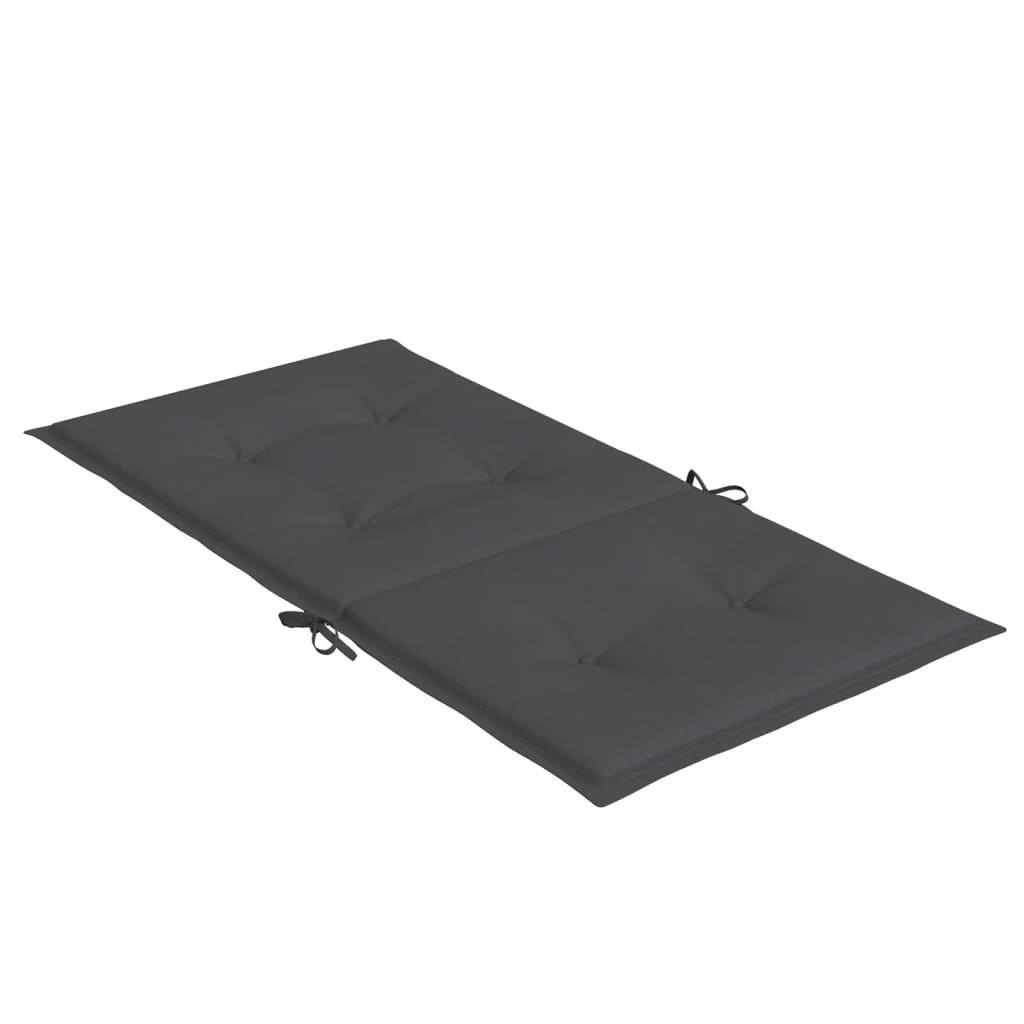 Stoelkussens 4 st lage rug 100x50x4 cm stof gemêleerd antraciet