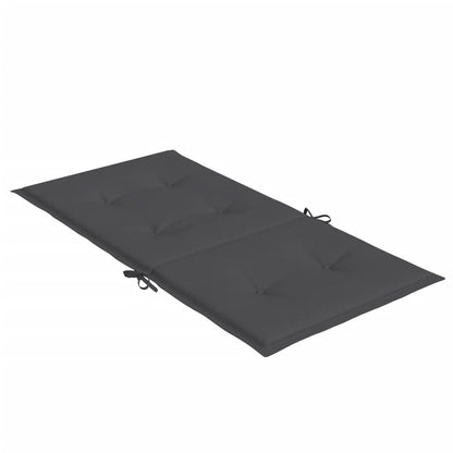 Stoelkussens 4 st lage rug 100x50x4 cm stof gemêleerd antraciet