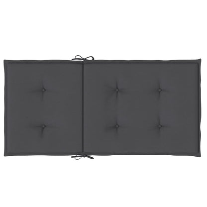 Stoelkussens 4 st lage rug 100x50x4 cm stof gemêleerd antraciet