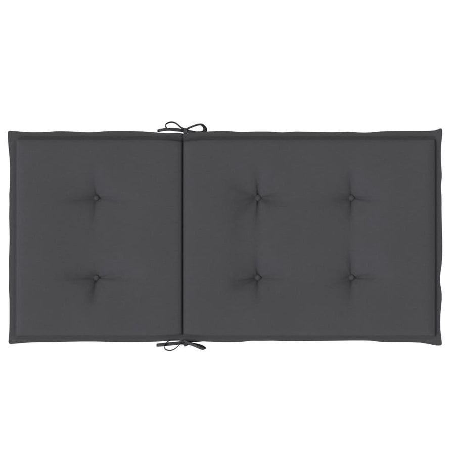 Stoelkussens 4 st lage rug 100x50x4 cm stof gemêleerd antraciet