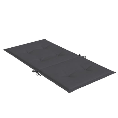 Stoelkussens 6 st lage rug 100x50x4 cm stof gemêleerd antraciet