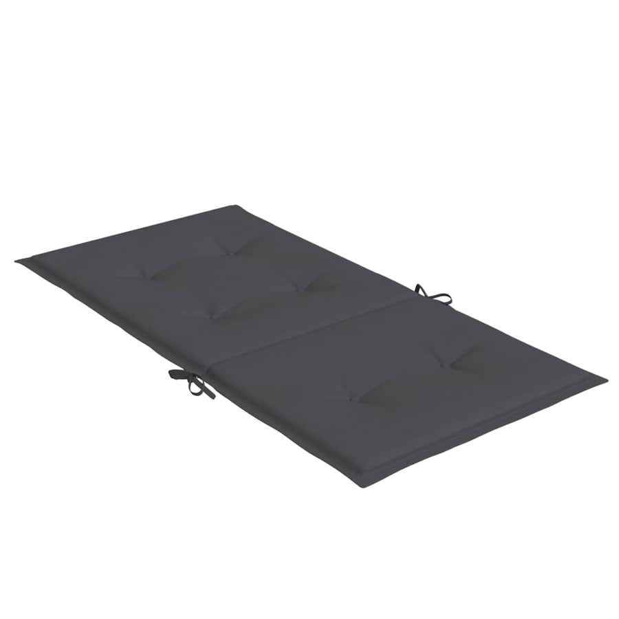 Stoelkussens 6 st lage rug 100x50x4 cm stof gemêleerd antraciet