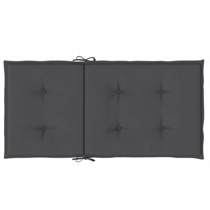 Stoelkussens 6 st lage rug 100x50x4 cm stof gemêleerd antraciet