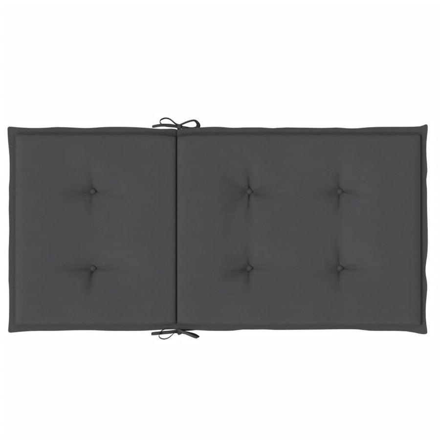 Stoelkussens 6 st lage rug 100x50x4 cm stof gemêleerd antraciet
