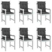 Stoelkussens 6 st lage rug 100x50x4 cm gemêleerd antraciet