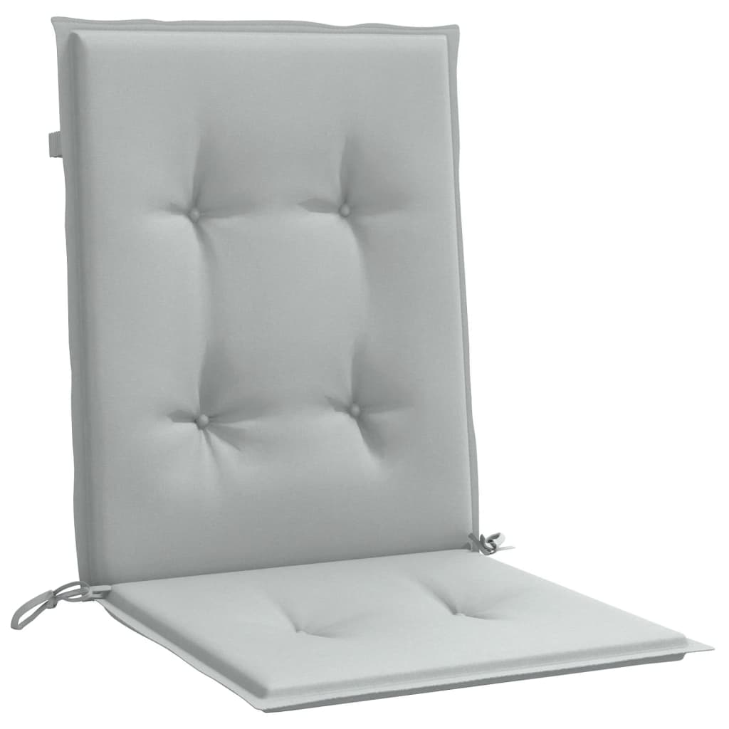 Stoelkussens 2 st lage rug 100x50x4 cm stof lichtgrijs