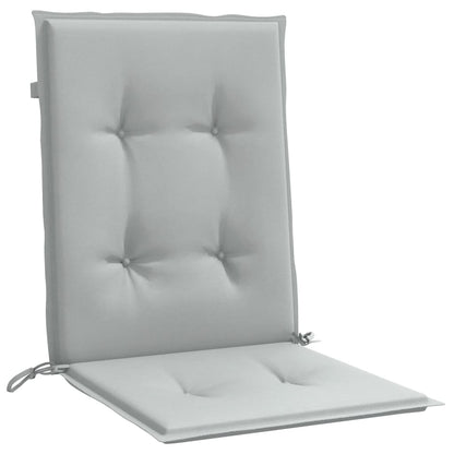 Stoelkussens 2 st lage rug 100x50x4 cm stof lichtgrijs