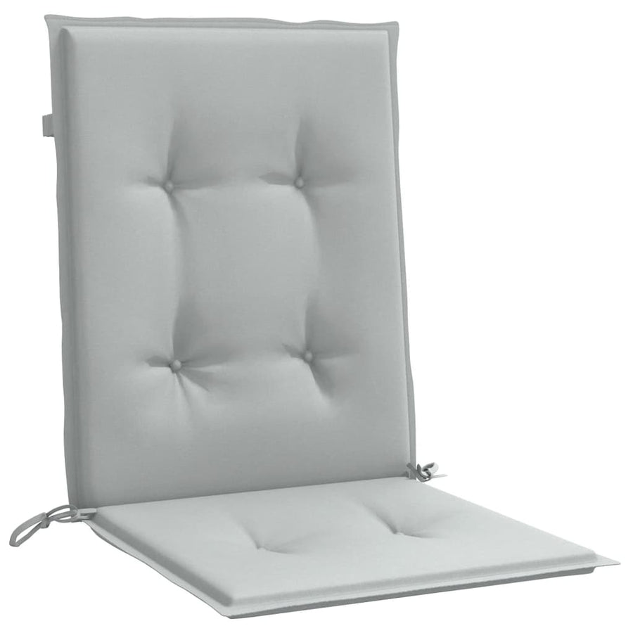 Stoelkussens 2 st lage rug 100x50x4 cm stof lichtgrijs