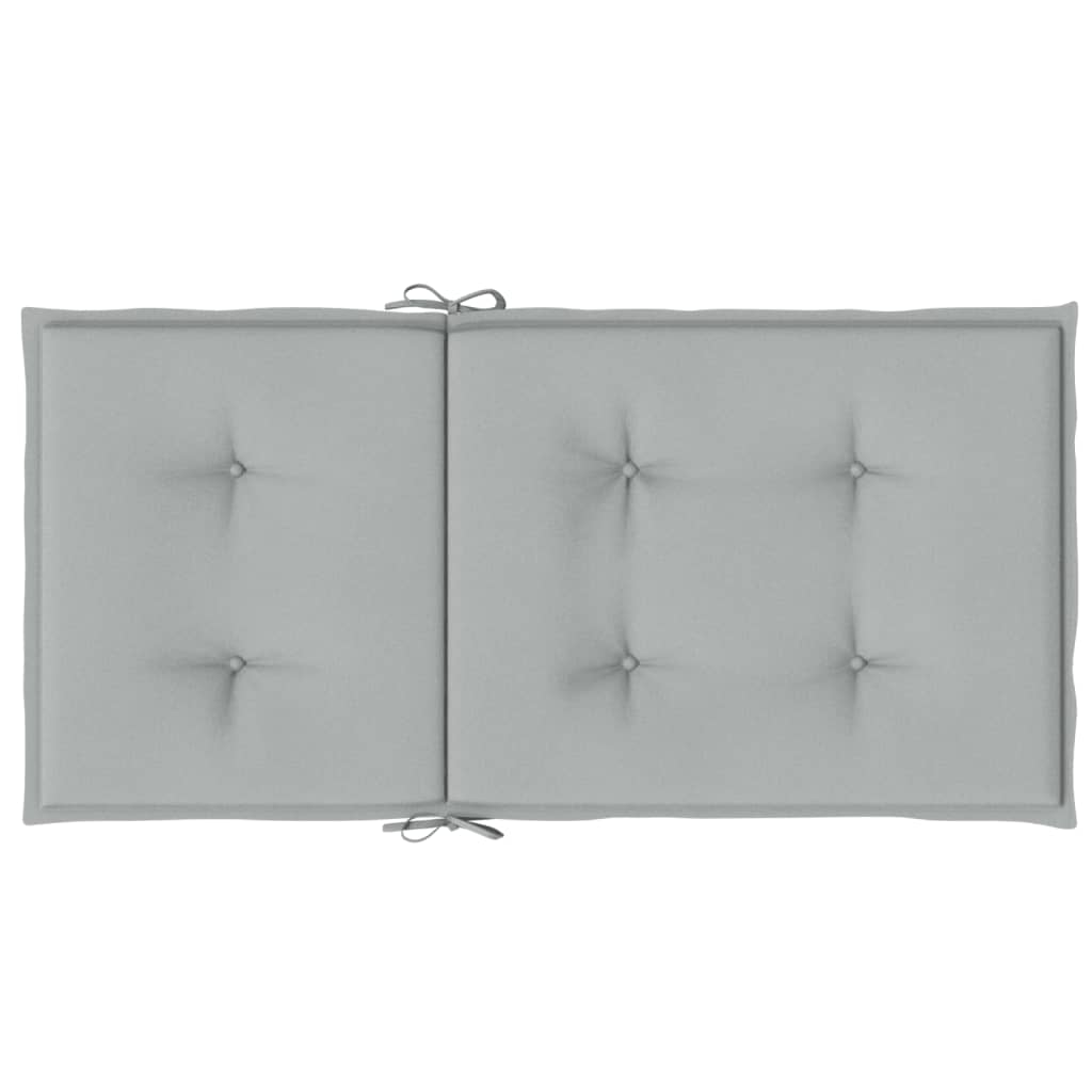 Stoelkussens 2 st lage rug 100x50x4 cm stof lichtgrijs
