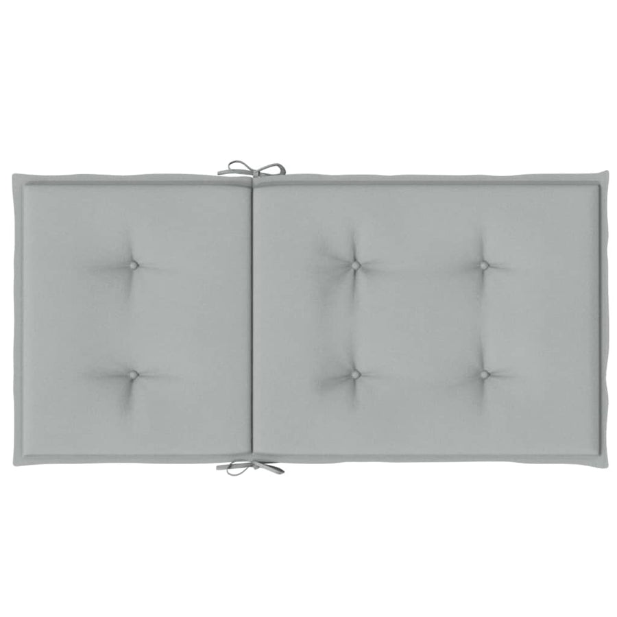 Stoelkussens 2 st lage rug 100x50x4 cm stof lichtgrijs